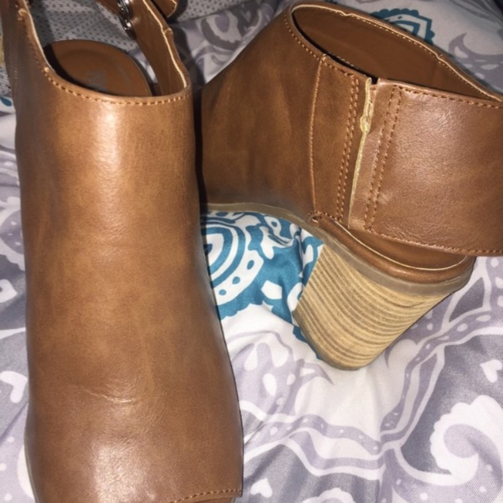 Peep toe booties